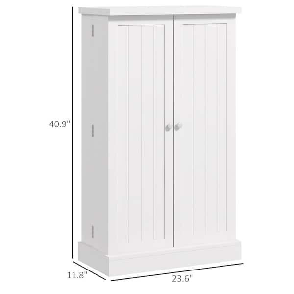 Hodedah 23.6-in W x 40.9-in H Wood White Freestanding Utility Storage Cabinet
