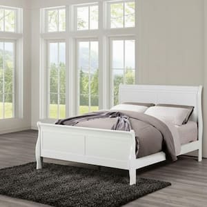 Heritage Sleigh White Wood Frame Full Panel Bed