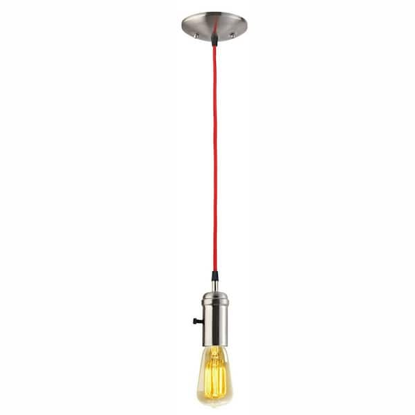 Globe Electric 1-Light Brushed Steel Hanging Vintage Pendant