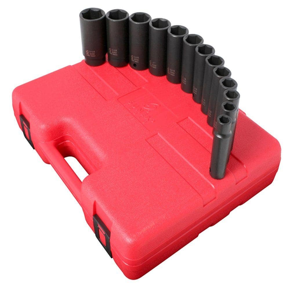 Sunex 13pc 1/2 Metric 6pt Point Universal Impact Sockets Set Tools Drive Mm 2665 for sale online