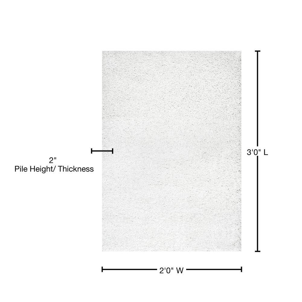 Cozy White Synthetic 8' x 10' Handmade Tufted Shag Rug