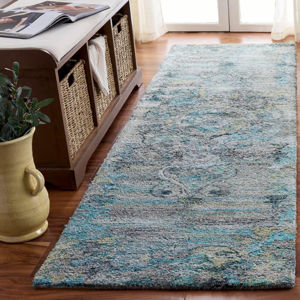 Anatolia 2 ft. x 8 ft. Gray/Turquoise Abstract Medallion Runner Rug price history on PriceWatchPro