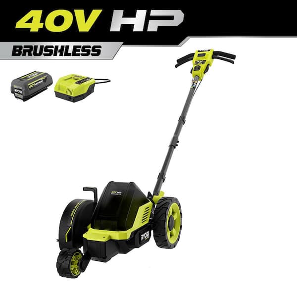 RYOBI 40V HP Brushless 9 in. Cordless Edger with 4.0 Ah Battery and Charger
