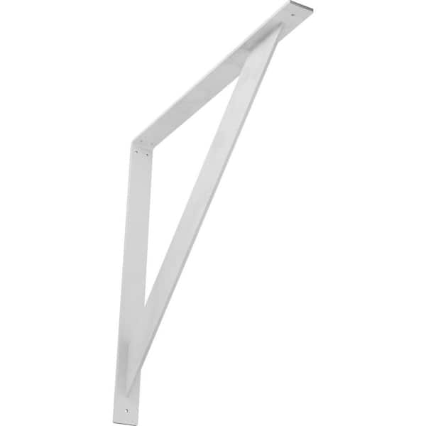 Ekena Millwork 2 in. x 24 in. x 24 in. Steel Hammered White Traditional Bracket