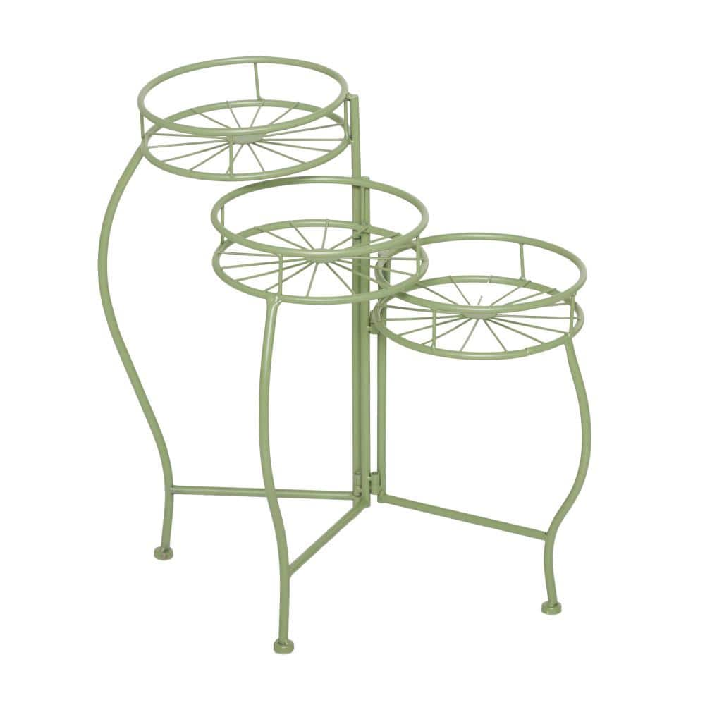 Litton Lane 21 in. Green Metal Starburst Indoor Outdoor 3 Tier ...