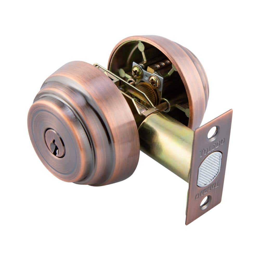 Garrison Double-Cylinder Round Deadbolt Door Lock, Stainless-Steel