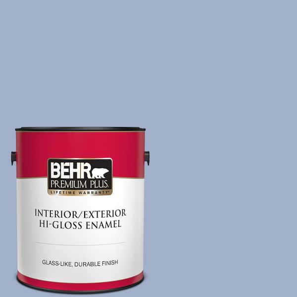 BEHR PREMIUM PLUS 1 gal. #610D-4 Bellflower Hi-Gloss Enamel Interior/Exterior Paint