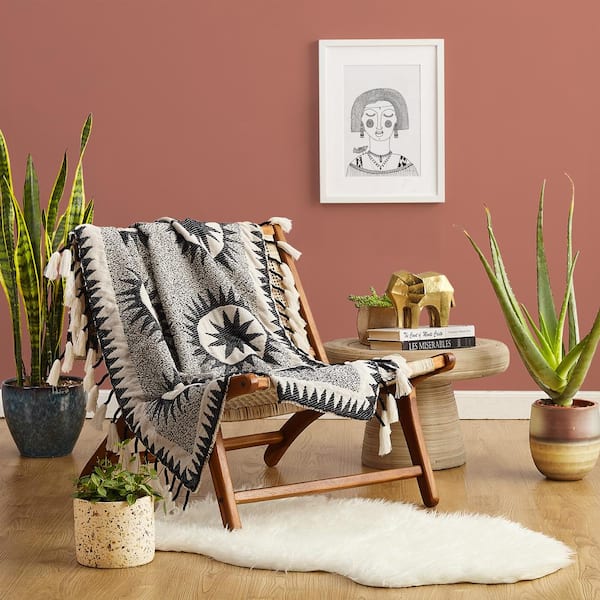 MAKERS COLLECTIVE Soleil Cream Polyester Acrylic Throw Blanket