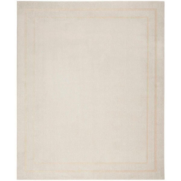 Nourison Essentials Ivory Gold 9 ft. x 12 ft. Solid Contemporary Area Rug