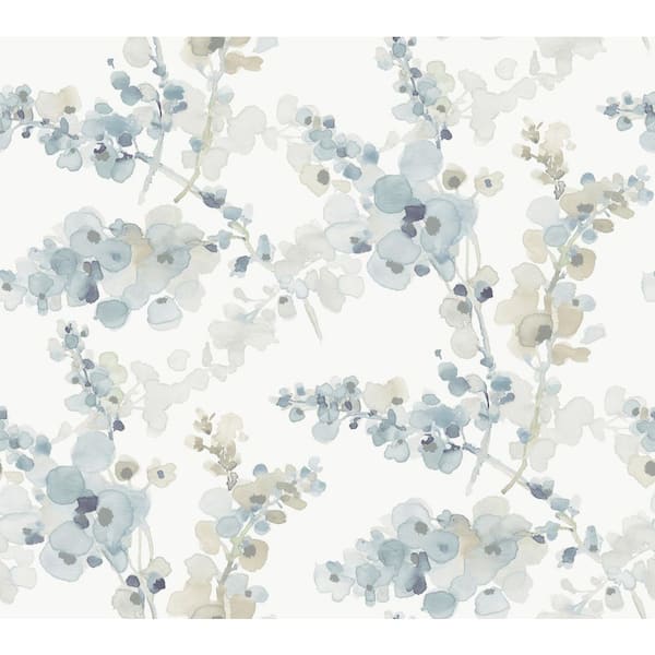 Candice Olson Blossom Fling Blue Wallpaper