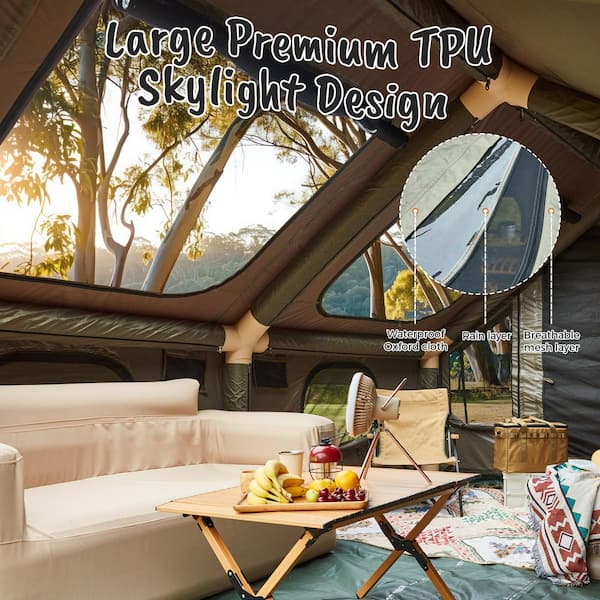 HOMMOW 10 ft. x 13 ft. Inflatable Camping Tent, Waterproof