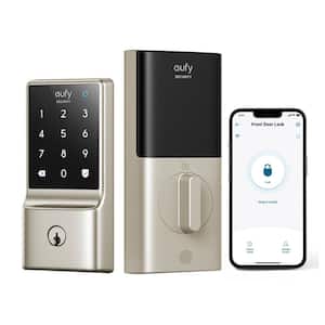 C210 Satin Nickel Smart Lock Wi-Fi with 5-in-1 Ways to Unlock by App, Keypad, Key, Apple Watch and Smart Assistants