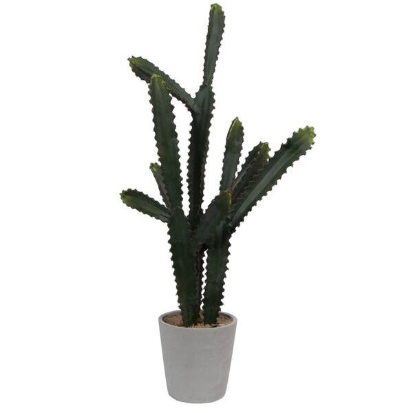 Vickerman Artificial 29 in Green Cactus Plant. FH181801 The Home Depot