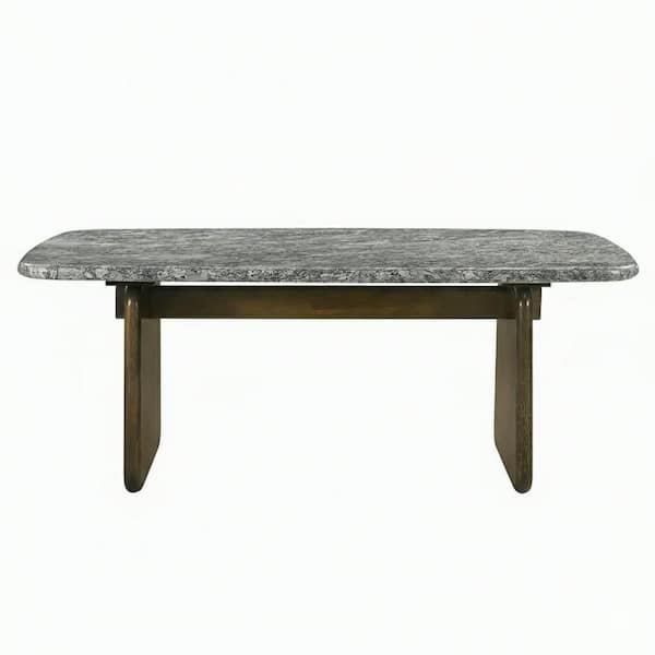 Acme Furniture Meridian Walnut Natural Marble Top 79 in. Double