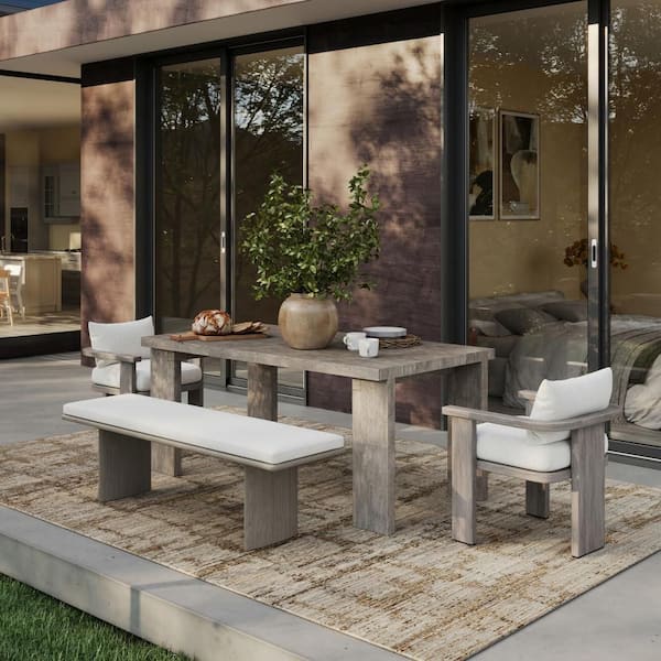 Sylenna Modern Woven Abstract Washable Beige 4 ft. x 6 ft. Outdoor Area Rug