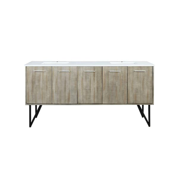 Lancy 72 in W x 20 in D Rustic Acacia Double Bath Vanity and White Quartz Top