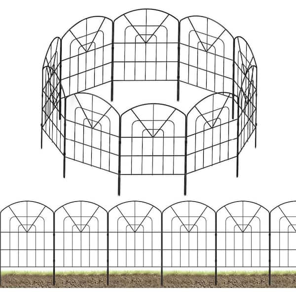 FAWEY TRED INC Decorative Garden Fence 24 in. (H) x 27 ft. (L) Metal Garden Fence Animal Barrier Outdoor 25 Pack