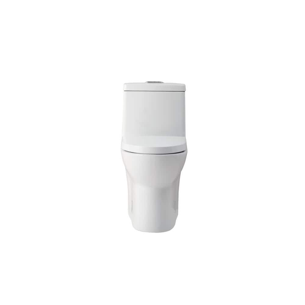 Simply Living One-Piece1.2 GPF Dual Flush Siphon Jet Square Toilet in White