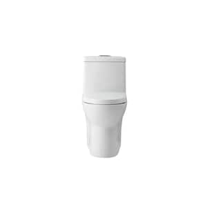 Simply Living One-Piece1.2 GPF Dual Flush Siphon Jet Square Toilet in White (15 in W x 30 in H)