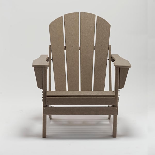 Unbranded Plastic Coffee Solid All-Weather Folding Adirondack Chair