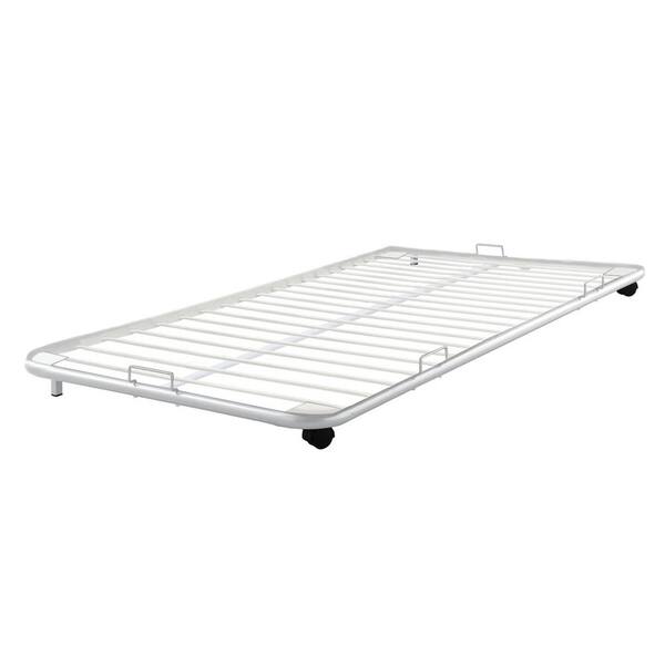 HomeRoots Amelia 5in. Twin White Metal Tube Rollout Trundle