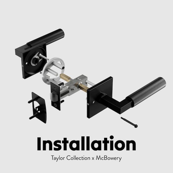 McBowery Mila Matte Black Modern Heavy Duty Linear Interior Door