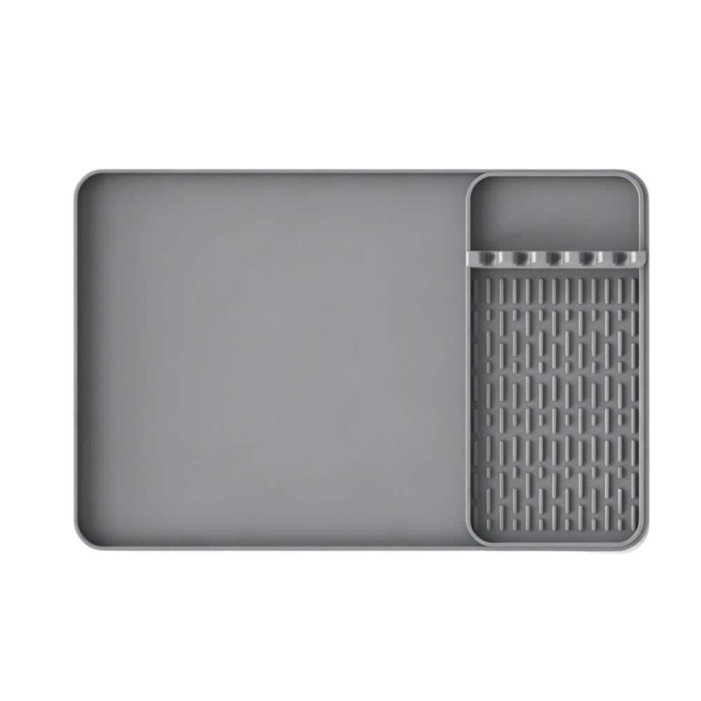 23.6 in. x 16.1 in. Silicone Heat Resistant Mat for Countertop, Microwave, Oven, and Kitchen Countertop Protection, Gray