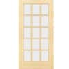 National Door Company ZZ09308L Primed Wood Prehung In-Swing Interior Double  Door, Clear Glass, 15 Lite, Left Hand, 60 x 80 