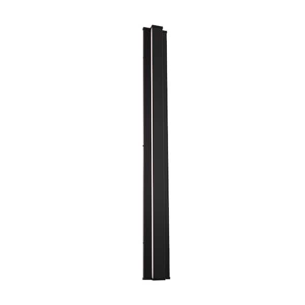 Revels 48 in. Black Indoor/Outdoor Hardwired Wall Rectangular Cylinder Sconce with 3CCT 3000K-3500K-4000K