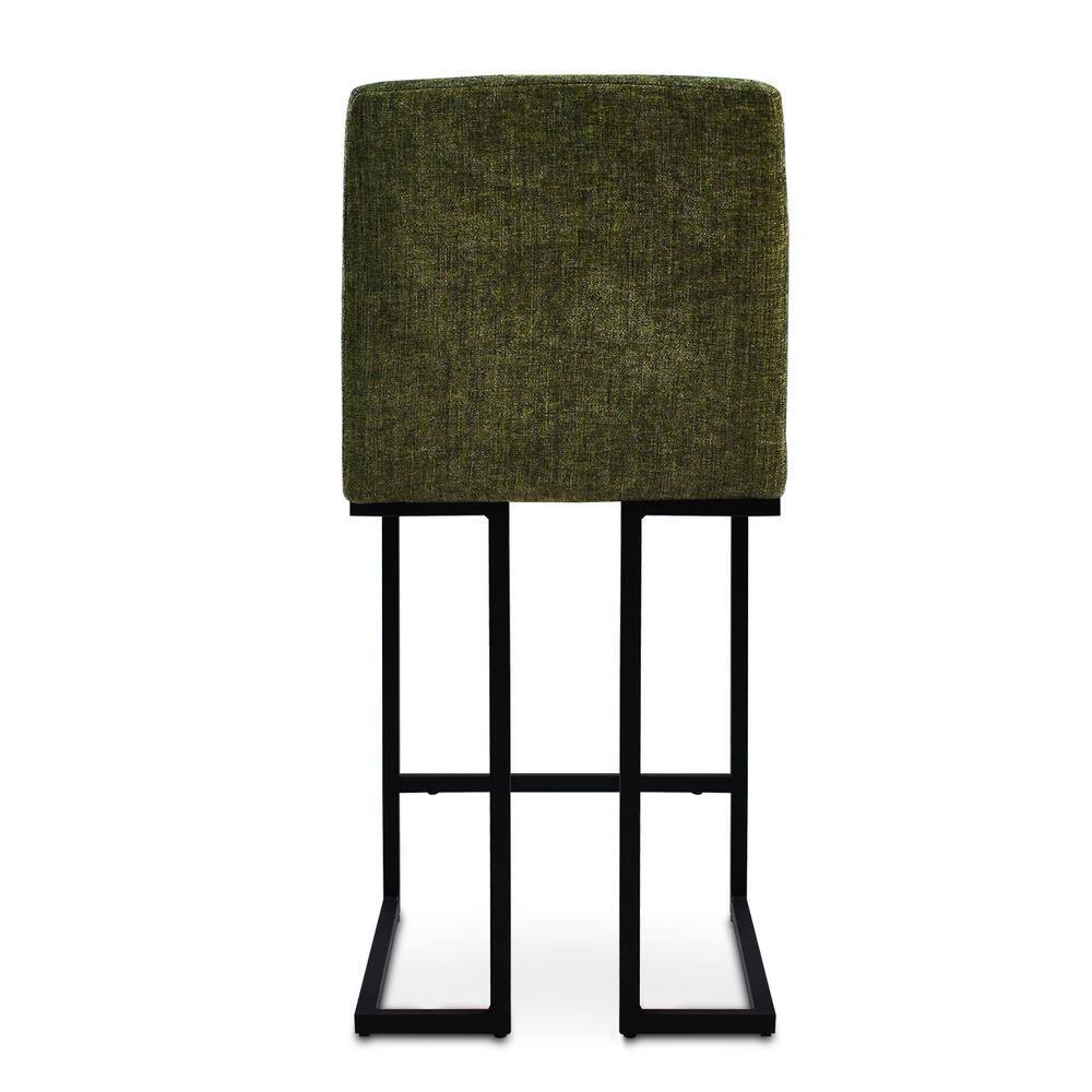 Green Metal Counter Height Stool with Sled Base, Set of 2