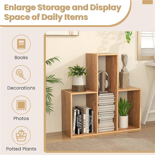 @nctwayvstan_ Costway 33 in. Tall Natural Engineered Wood 3-Shelf Accent