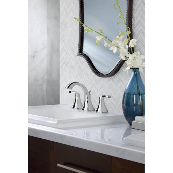 Voss 8 in. Widespread 2-Handle High-Arc Bathroom Faucet in Polished Chrome (Valve Included)