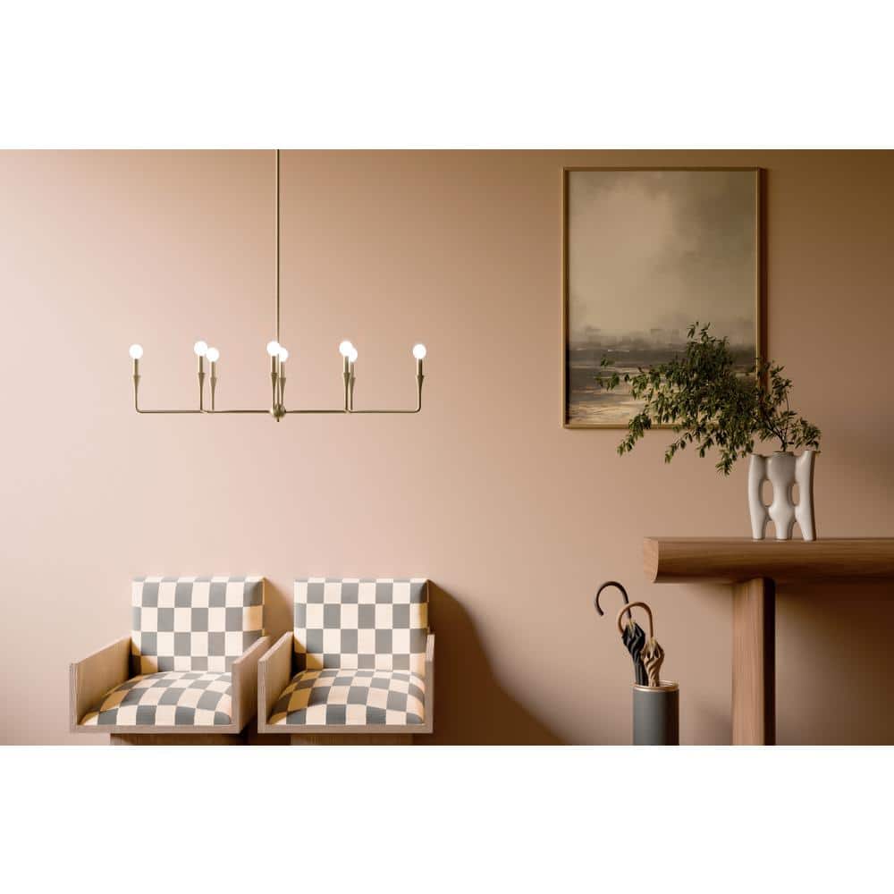 Champagne Bronze 8-Light Linear Candle Chandelier