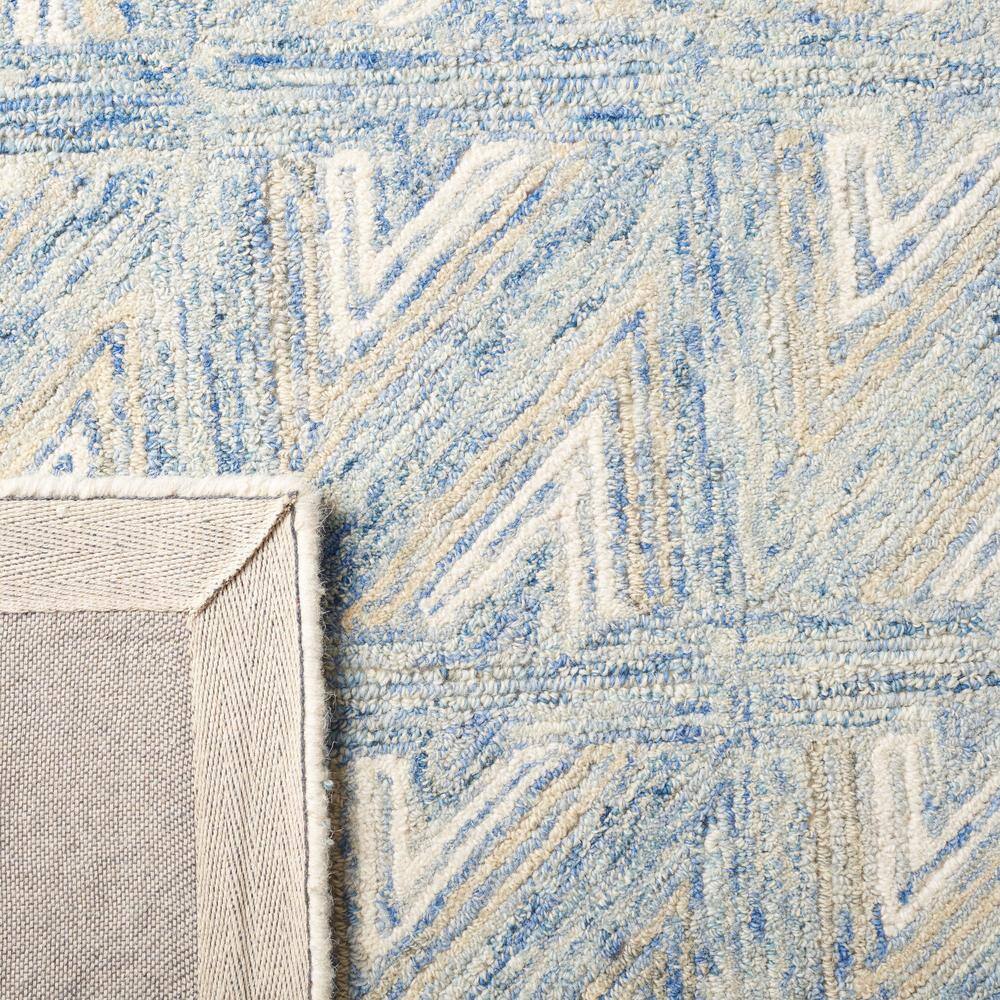 Blue Abstract Handmade Wool Tufted Area Rug, 5' x 8'