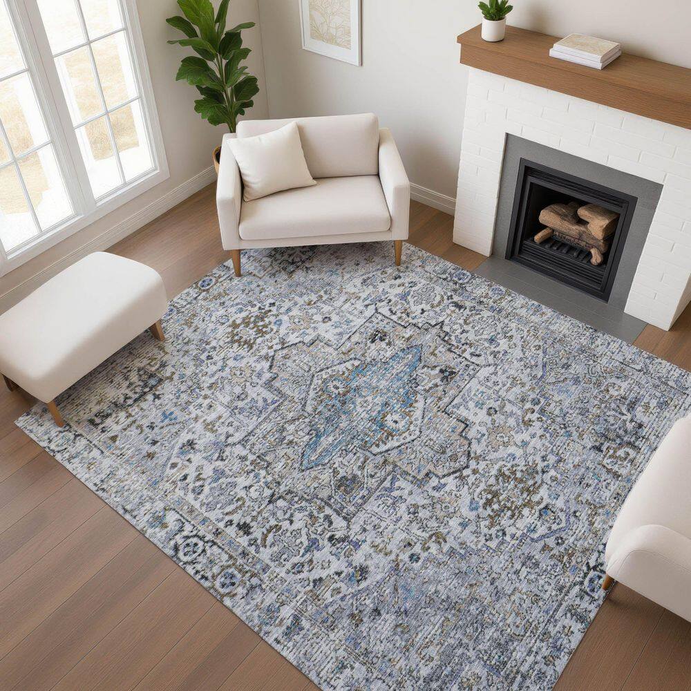 Addison Rugs Mayfield Premium Machine Washable Abstract AMF1767 Linen ...