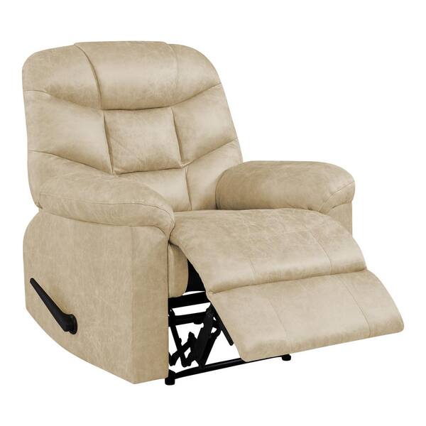 ProLounger Wall Hugger Recliner in Tan Distressed Faux Leather