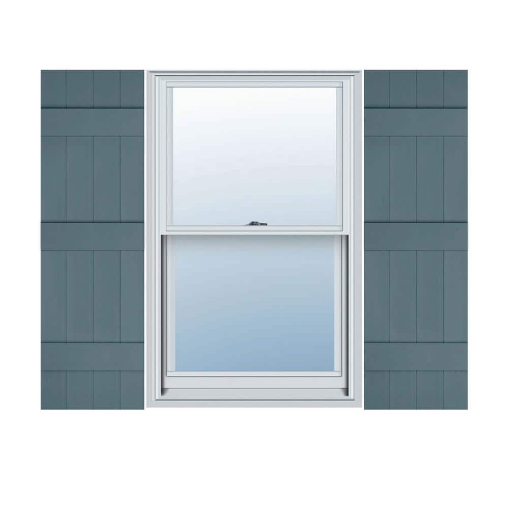 14 in. W x 65 in. H TailorMade Vinyl Four Board Joined (3 Batten) Board and Batten Shutters Pair in Wedgewood Blue price history on PriceWatchPro