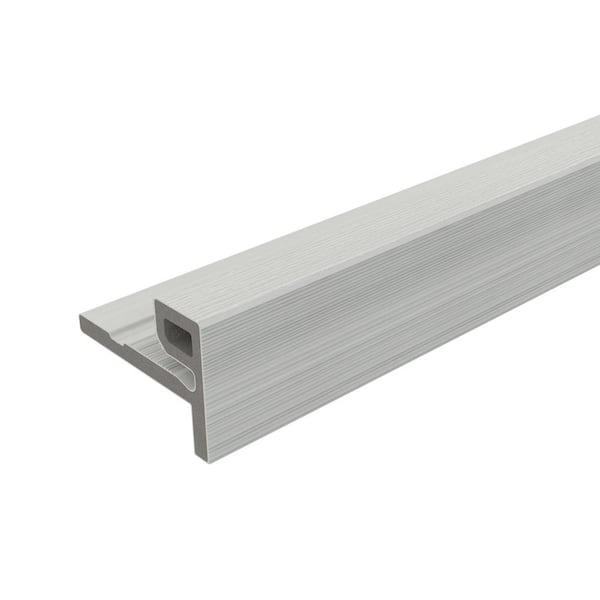 NewTechWood European Siding System 2.1 in. x 3 in. x 8 ft. Composite Siding End Trim in Icelandic Smoke White Board