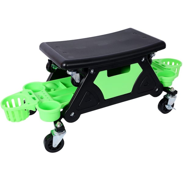 Ami 300 lb. Rolling Detailing Creeper Seat with Removable Tool Trays