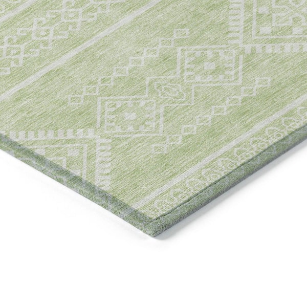 Chantille Machine Washable Indoor/Outdoor Abstract ACN901 Mint 8 ft. x 8 ft. Area Rug