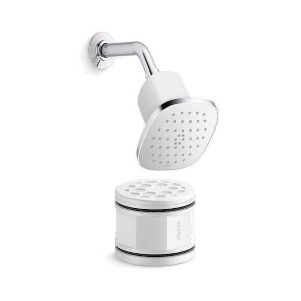 Cinq Polished Chrome Shower Head (5.125 in.) and Showerhead Replacement Filter Combo