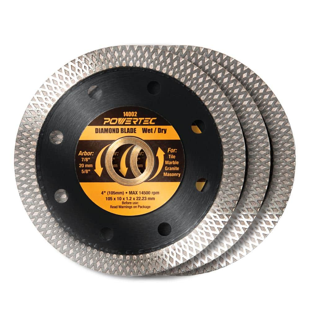 4 in. Turbo Mesh Rim, Super Thin Diamond Saw Blades for Handheld Tile Saw and Angle Grinder (3-Pack) price history on PriceWatchPro