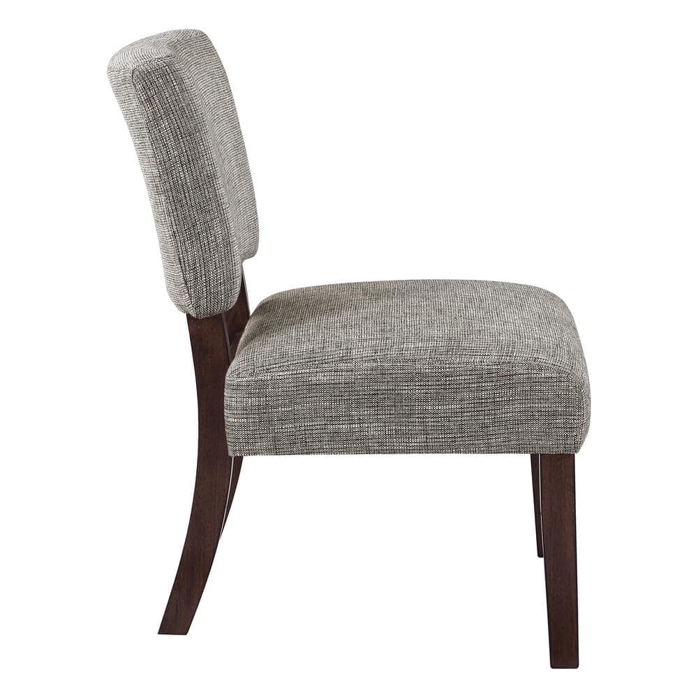 Jasmine Speckled Charcoal Upholstered Side Chair with Wood Legs