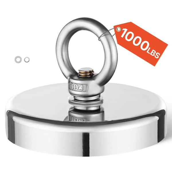 Fishing Magnet, 1000 lbs. 454 Kg Pulling Force Super Strong Neodymium Fishing Magnet, Rare Earth Magnet