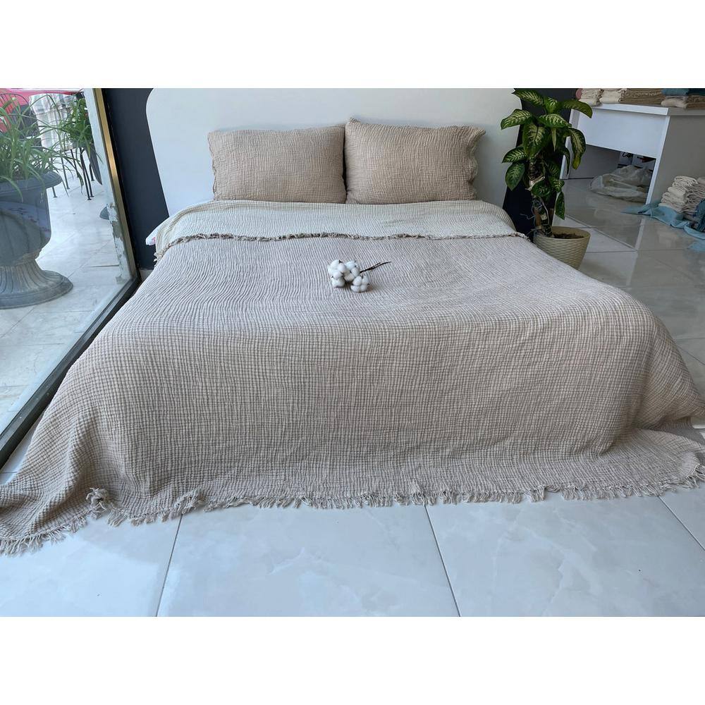 Mink Twin Organic Cotton Reversible Bedspread Set