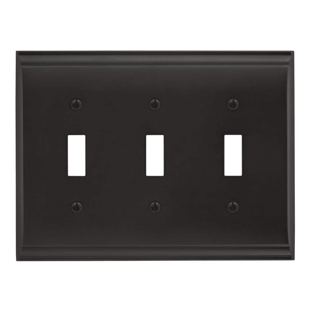 Amerock Black 3-Gang 3-Toggle Wall Plate (1-Pack) BP36502BBR - The Home ...