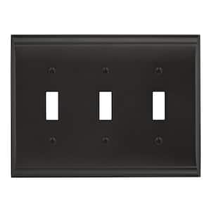 Black 3-Gang 3-Toggle Wall Plate (1-Pack)