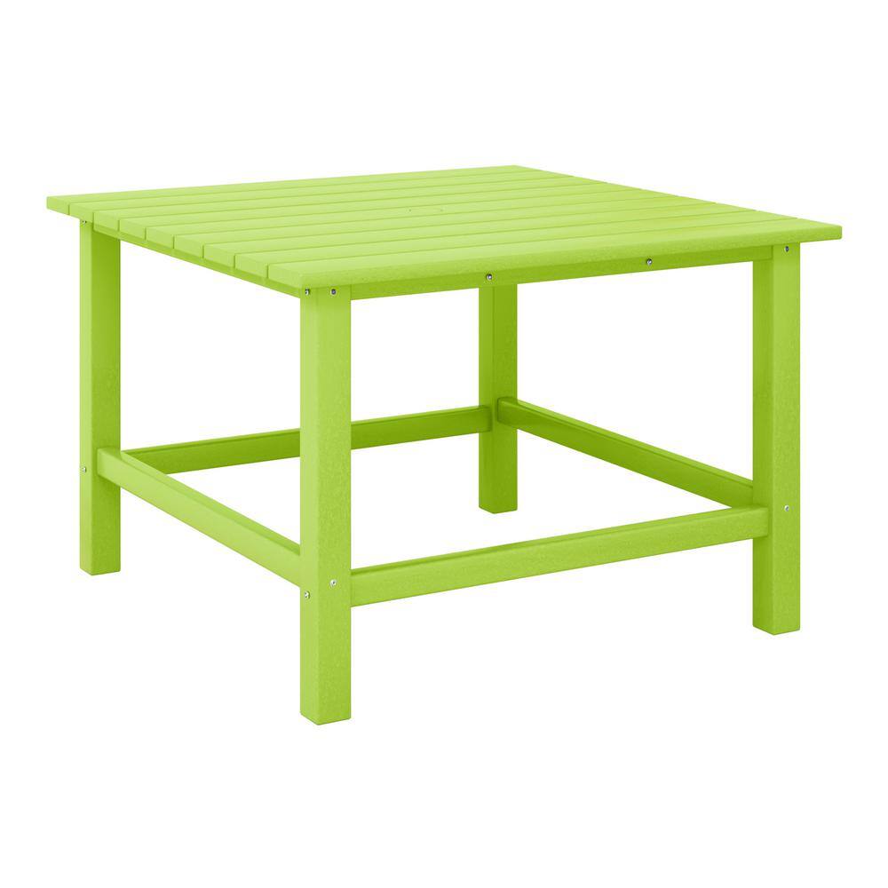Children's Laguna Outdoor Patio All Weather Fade Resistant Kids Poly Plastic 31 in. Square Picnic Dining Table in Lime price history on PriceWatchPro