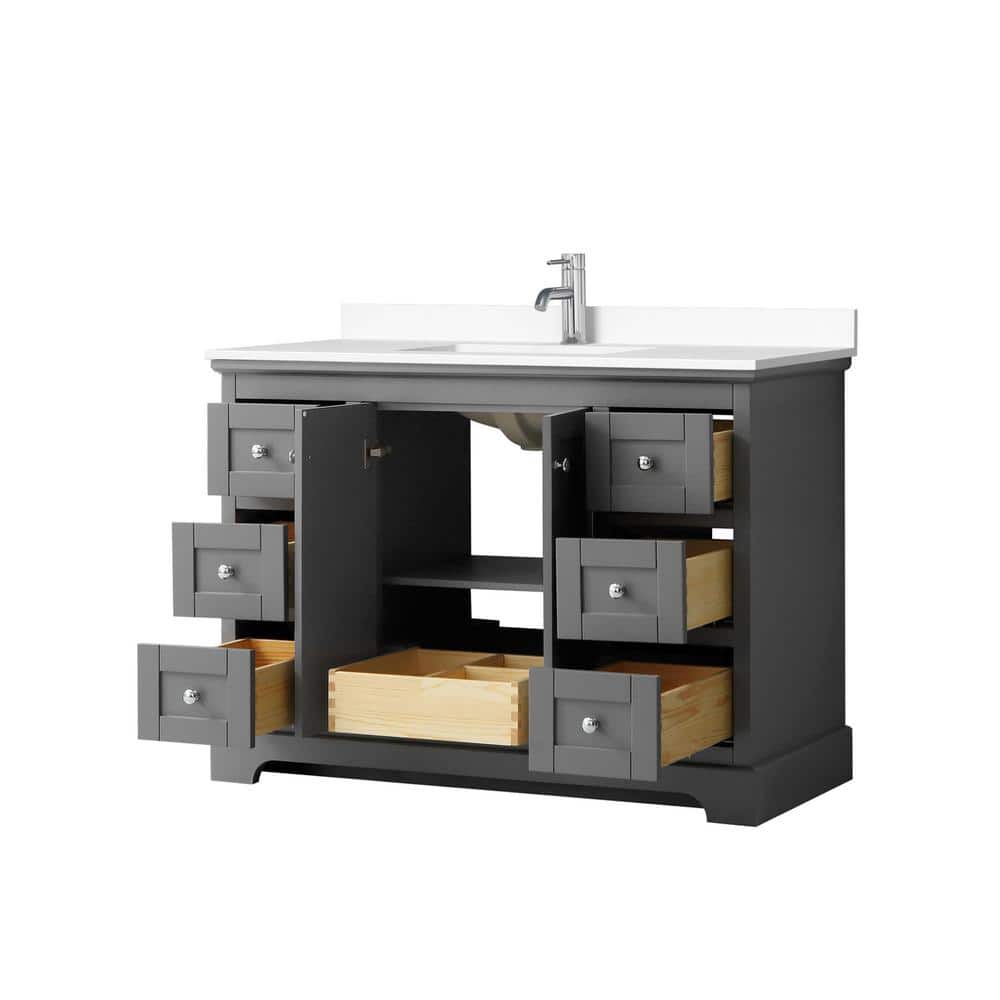 Avery 48'' Dark Gray Single Bathroom Vanity with Marble Top
