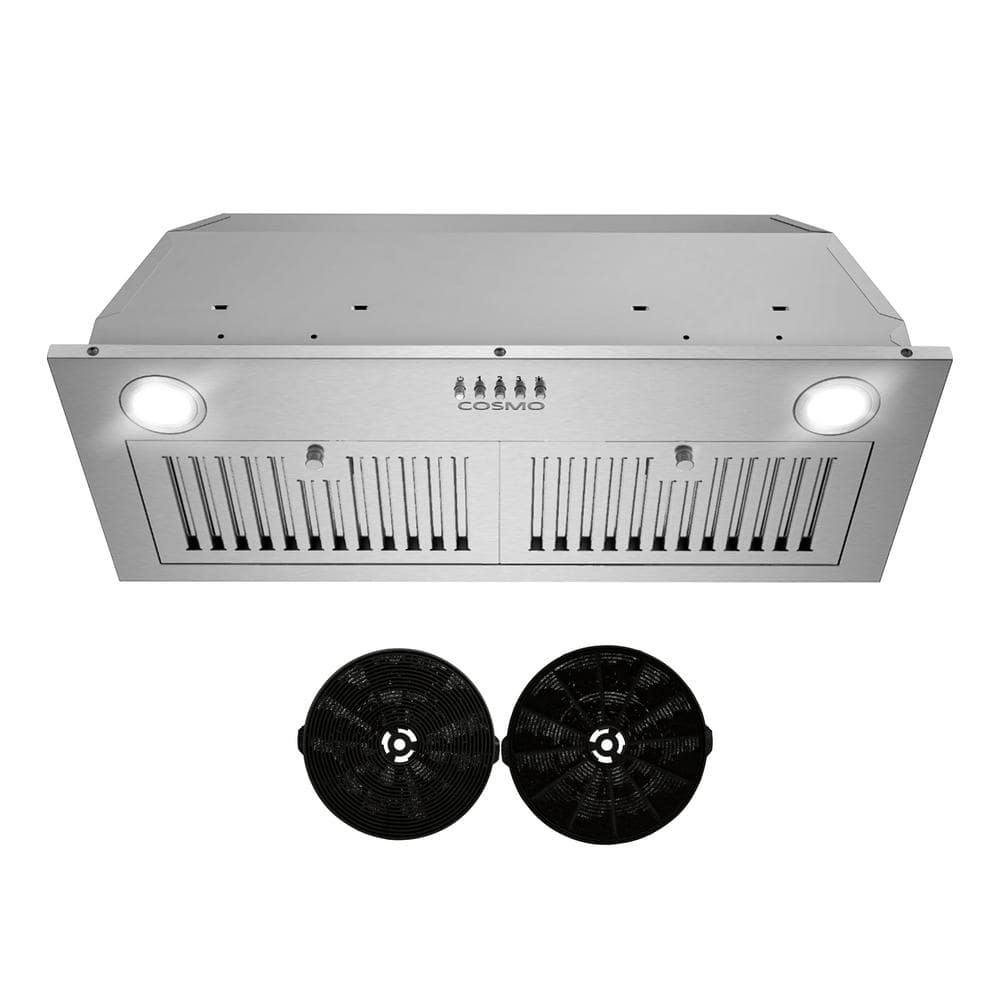 30 in. Lumin Collection 380 CFM Ductless Insert Range Hood, Push Button Controls, LED Lights, Stainless Steel